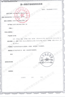 暉宏一類帽子備案信息表 暉宏一類帽子備案信息表
